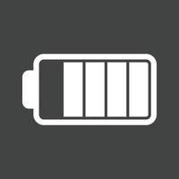 Half Battery Glyph Inverted Icon vector