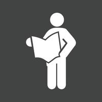 Reading Glyph Inverted Icon vector