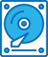 Accesorio de computadora de archivos de almacenamiento en disco duro - icono azul vector