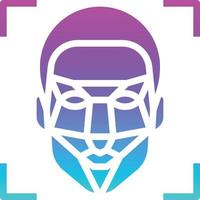 facial recognition scan ai artificial intelligence - solid gradient icon vector