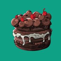 Sweet chocolate cake vector