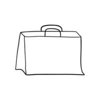 Hand drawn doodle shopping bag vector