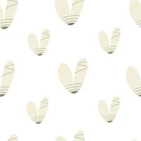 Seamless pattern White heart with ribbons hand drawn vector