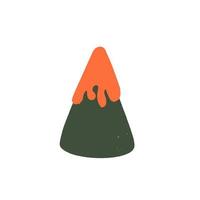 Green Volcano eruption with steaming magma vector