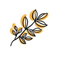 Doodle plant with orange spot vector