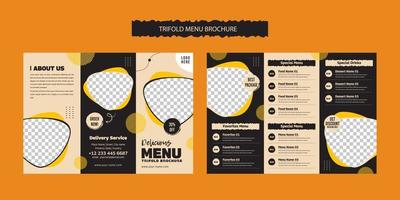 Restaurant menu and trifold brochure design template vector