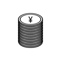 moneda japonesa, símbolo de icono de yen, signo jpy. ilustración vectorial vector