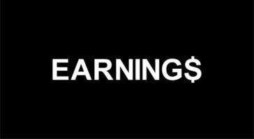 Text Illustration for 'Earnings' for Art Illustration, Pictogram, Logo, Apps, Website or Graphic Design Element. Vector Illustration