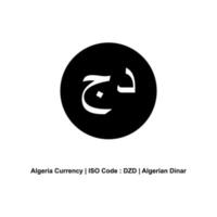 Algeria, El Djazair, Al Jazair Currency. Algerian Dinar, DZD Sign. Vector Illustration