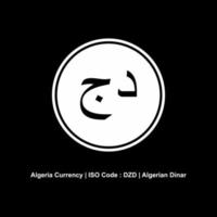 argelia, el djazair, moneda al jazair. dinar argelino, signo dzd. ilustración vectorial vector