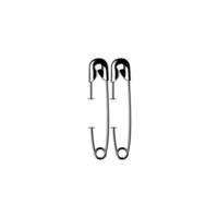 Safety Pin Silhouette for Art Illustration, Logo, Website, Apps, Pictogram or Graphic Design Element. Vector Illustration