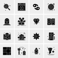 16 iconos de negocios universales vector ilustración de icono creativo para usar en proyectos relacionados con la web y dispositivos móviles