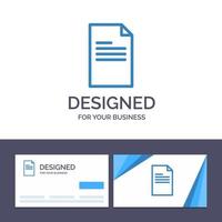 Creative Business Card and Logo template File Text Data Report Vector Illustration