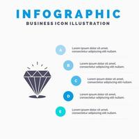 Diamond Shine Expensive Stone Solid Icon Infographics 5 Steps Presentation Background vector