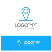 Location Map Interface Blue Outline Logo Place for Tagline vector