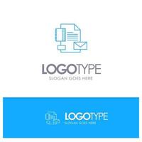 Branding Brand Business Company Identity Blue outLine Logo with place for tagline vector