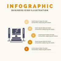 Computer Computing Server Cpu Infographics Presentation Template 5 Steps Presentation vector