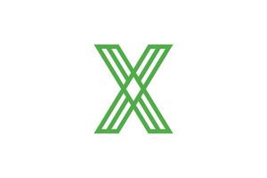 plantilla de logotipo de letra x de diseño plano vector