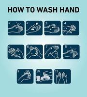 Medical infographic with hand washing vector illustrations set