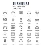 Furniture set icon collection vector