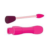 Pink lip gloss icon, cartoon style vector