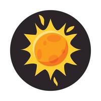 icono de sol en el espacio, estilo de dibujos animados vector