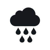 Cloud with rain drops icon, simple style vector