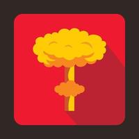 Nuclear explosion icon, flat style vector