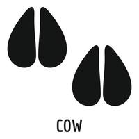 Cow step icon, simple style. vector