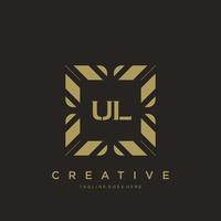 UL initial letter luxury ornament monogram logo template vector