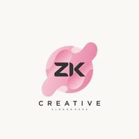 zk letra inicial colorido logotipo icono diseño plantilla elementos vector