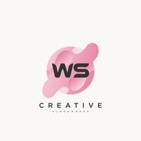 WS Initial Letter Colorful logo icon design template elements Vector