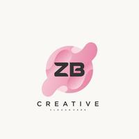 ZB Initial Letter Colorful logo icon design template elements Vector