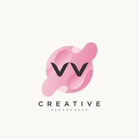 VV Initial Letter Colorful logo icon design template elements Vector