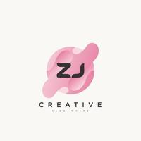 ZJ Initial Letter Colorful logo icon design template elements Vector