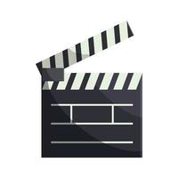 Open clapboard icon in cartoon style vector