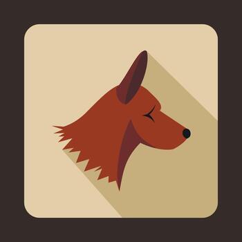 icono de perro collie, estilo plano vector
