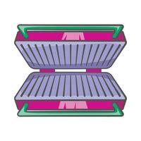 Electric grill icon, cartoon style vector