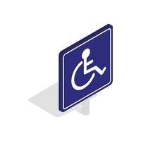 Disabled handicap icon, isometric 3d style vector