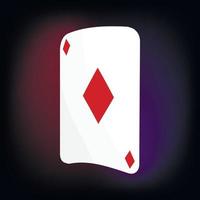 Ace of diamonds card icon, cartoon style vector