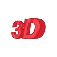 Sign 3d icon, cartoon style vector