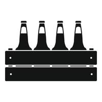 icono de caja de cerveza, estilo simple. vector