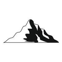 Snow mountain icon, simple style. vector