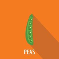 Peas icon, flat style. vector