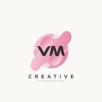 VM Initial Letter Colorful logo icon design template elements Vector