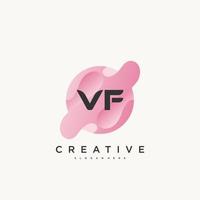 VF Initial Letter Colorful logo icon design template elements Vector