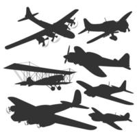 Set of airplane isolated on white background. vector