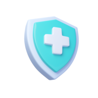 blue shield medical protection health care concept. 3d illustration with clipping path. png