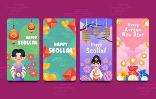 Stories Content For Seollal Celebration vector