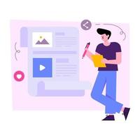 ilustración de diseño editable de compartir contenido de video vector